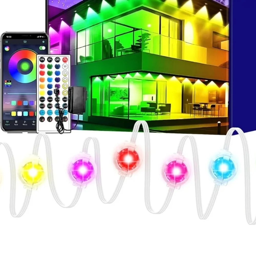 New Outdoors 400ft LED Red, Green and Blue Colorful Eaves Lights
